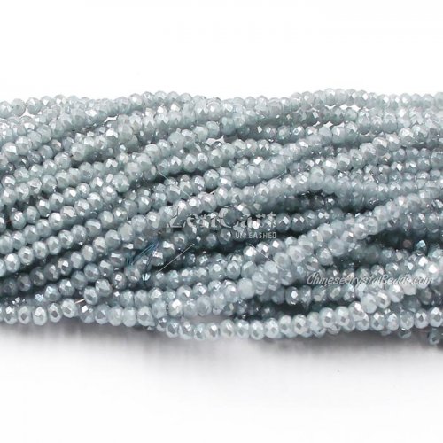10 strands 2x3mm chinese crystal rondelle beads Opaque dark Gray And Blue Light about 1700pcs