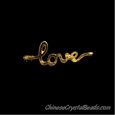 love Connectors gold plated-brass for Bracelets 14x40mm, sold 1 pcs