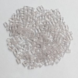 5x2.5mm chinese glass Half Tila clear approx 200 beads