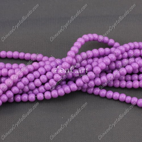 4mm round glass beads, Orchid, about 200pcs per strand