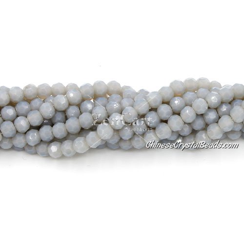 Crystal round bead strand, 4mm, gary jade, about 100pcs