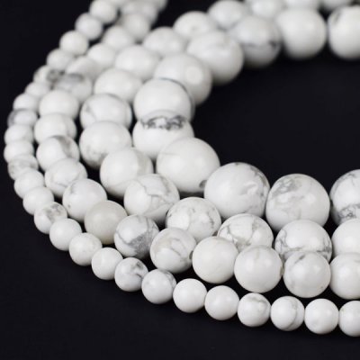 Natural Howlite Beads 4mm 6mm 8mm 10mm 12mm Round Sold Per Approx 15 Inch Strand