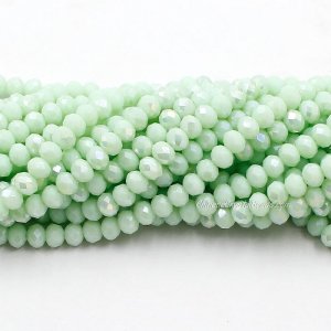 4x6mm Opaque lt.green half light Chinese Crystal Rondelle Beads about 95 beads