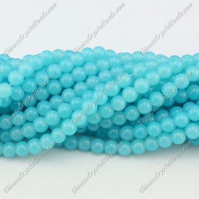 6mm round glass beads strand, sky blue jade, 140pcs per strand