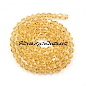 Chinese Crystal 4mm Bicone Bead Strand, G. Champagne ,about 120 beads