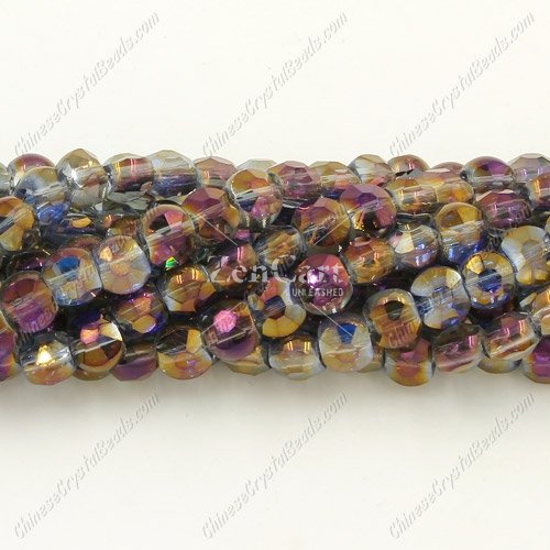 5x6mm Bread crystal beads long strand, half purple light about 100pcs per strand