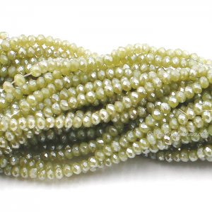 10 strands 2x3mm chinese crystal rondelle beads Olivine jade light about 1700pcs