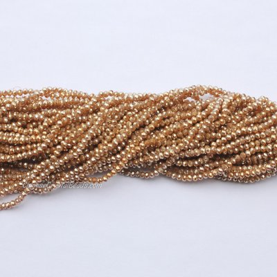 10 strands 2x3mm chinese crystal rondelle beads opaque brown light about 1700pcs