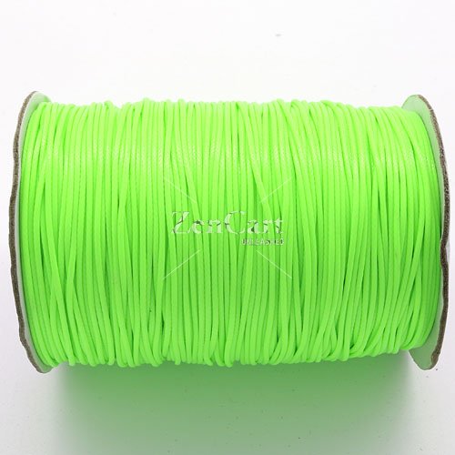 1mm, 1.5mm, 2mm Round Waxed Polyester Cord Thread, neon yellow