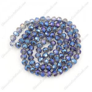 Chinese Crystal 4mm Long Round Bead Strand, Blu_ray, about 100 beads