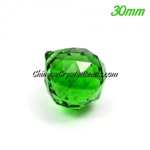 Chinesse crystal faceted ball , 30mm, green