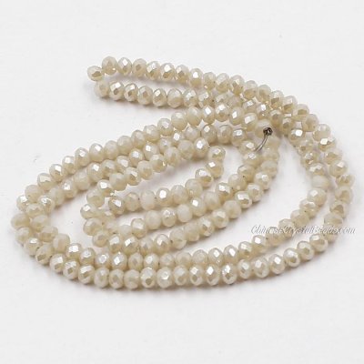 10 strands 2x3mm chinese crystal rondelle beads Opaque lt. Khaki Light about 1700pcs