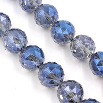 Crystal faceted ball pendant, 20mm, Magic Blue., 1 bead