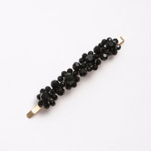Hot web celebrity crystal flower hair clip, black 1, 1pc