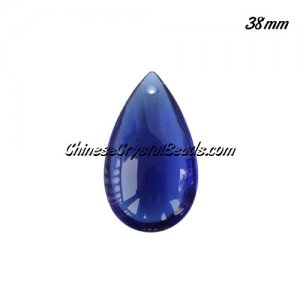 38x22mm Crystal beads Curtain drop Smooth surface pendant, Blue, hole: 1.5mm