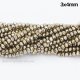 130Pcs 3x4mm Chinese Crystal Rondelle Beads, light gold