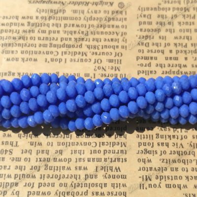 130Pcs 3x4mm Chinese rondelle crystal beads,opaque med sapphire