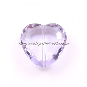 Chinese Crystal 22mm Heart Bead/Pendant, Lt. Violet, 6 pcs