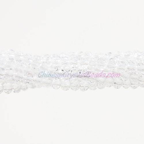 130Pcs 2x3mm Chinese Crystal Rondelle Beads, Clear