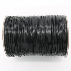 1mm, 1.5mm, 2mm Round Waxed Polyester Cord Thread, black