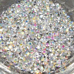 AAA Resin Rhinestone, silver AB, size: 3mm, sold per pkg of 12 gram