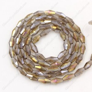 4x8mm crystal bicone beads, smoke AB, about 72 beads per strand