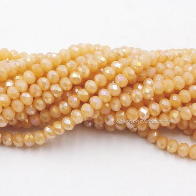 4x6mm Khaki jade AB Chinese Crystal Rondelle Beads about 95 beads