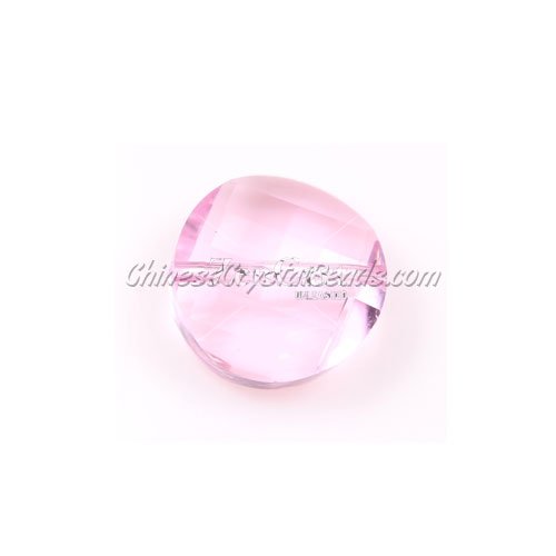 Crystal Twist Bead Strand, 14mm, light Pink, 10 beads