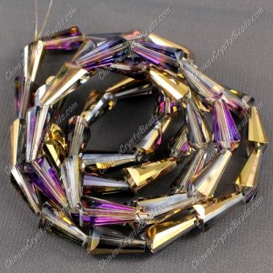20pcs 8x15mm Chinese Artemis crystal beads strand gold purple