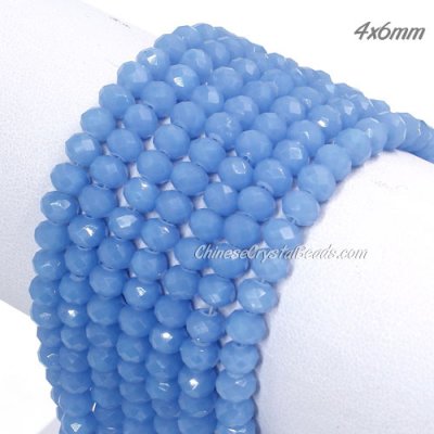 4x6mm Lt. Periwinkle Chinese Crystal Rondelle Beads about 95 Pcs