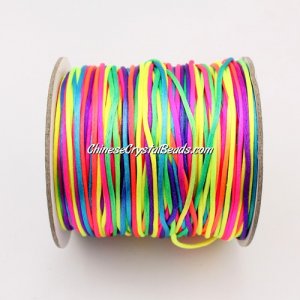 1.5mm Satin Rattail Cord thread, #06, Colorful, 80Yard spool