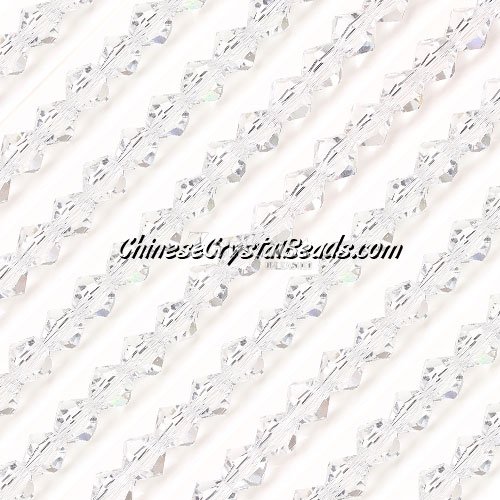 Chinese Crystal Bicone bead strand, 6mm, Clear, about 50 beads