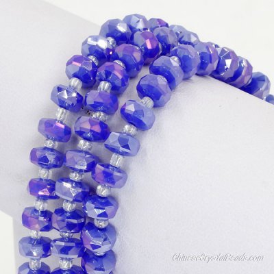 80pcs opaque med sapphire AB 5x8mm angular crystal beads
