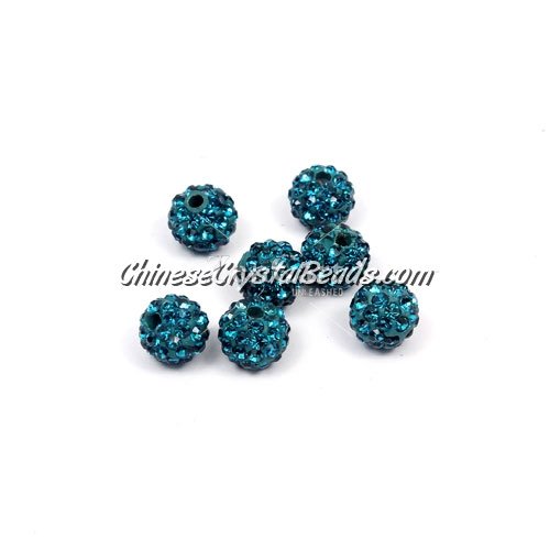 50pcs, 8mm Pave clay disco beads, hole: 1mm, indicolite