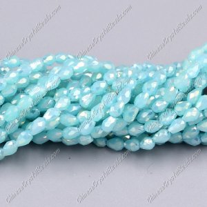 Chinese Crystal Teardrop Beads Strand, #014, 3x5mm, about 100 Beads