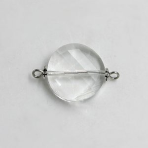 Twist shape Faceted Crystal Pendants Necklace Connectors, 18x27mm, clear, 1 pc