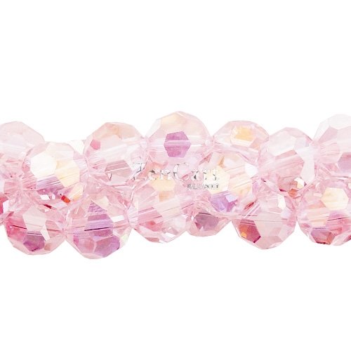 Chinese Crystal Round Strand, Light pink AB, 10mm, 16 beads