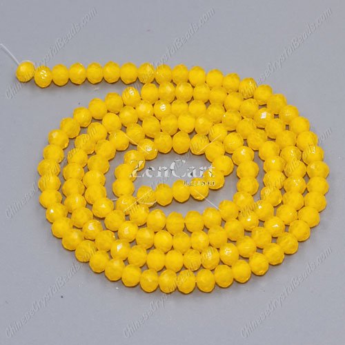 130Pcs 3x4mm Chinese Crystal Rondelle Beads, amber jade
