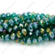 Chinese Crystal Rondelle Bead Strand, Emerald AB, 6x8mm , about 72 beads