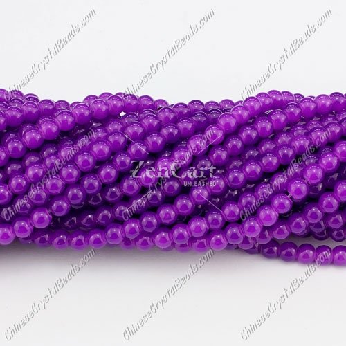 4mm round glass beads, purple, about 200pcs per strand