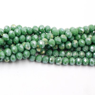 70 pieces 8x10mm Crystal Rondelle Bead,Opaque Green light