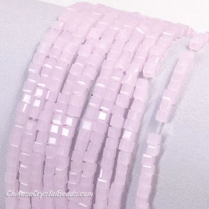 2x2mm cube crytsal beads, lt pink jade, 180pcs