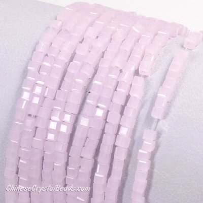 2x2mm cube crytsal beads, lt pink jade, 180pcs
