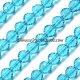 Round crystal beads, 10mm, aqua, 96 cutting surfaces, 20 pieces