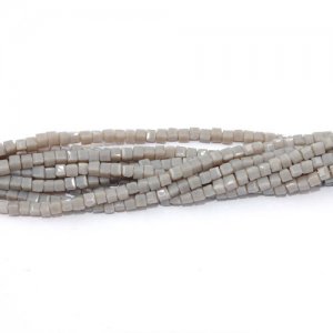 180pcs 2mm Cube Crystal Beads, opaque gray