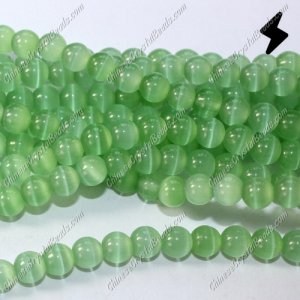 glass cat eyes beads strand, lime green, about 15 inch longer