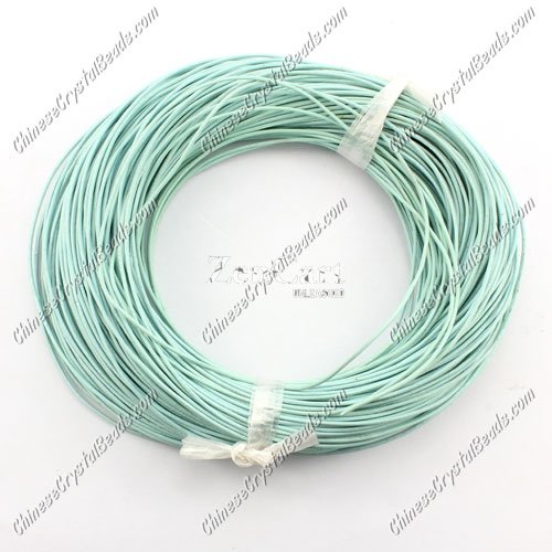 Round Leather Cord, aqua , #1mm, 1.5mm, 2mm#Sold by the Meter