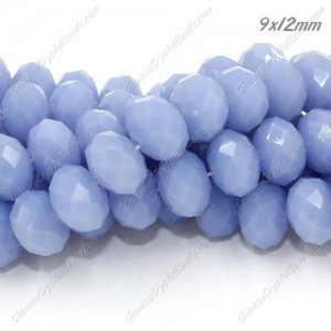 Chinese Crystal Rondelle Bead Strand, 9X12mm, Lt. Periwinkle , about 36 beads