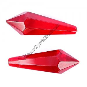 Chinese Crystal Ice Drop Prism Pendant, Red, 38mm, 1pc