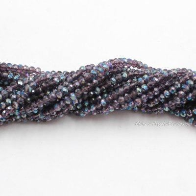 130 beads 3x4mm crystal rondelle beads Violet half blue light